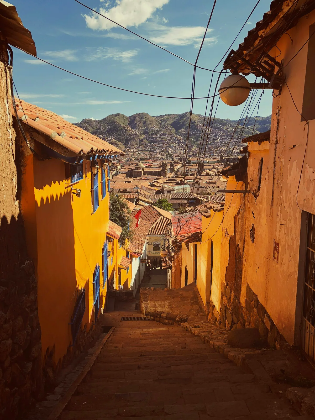 Cusco rooftops at evening